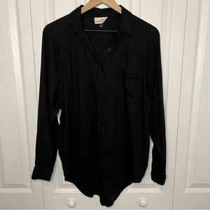 Women’s Long Sleeve Boyfriend Fit Linen Button Down Shirt Universal Thread